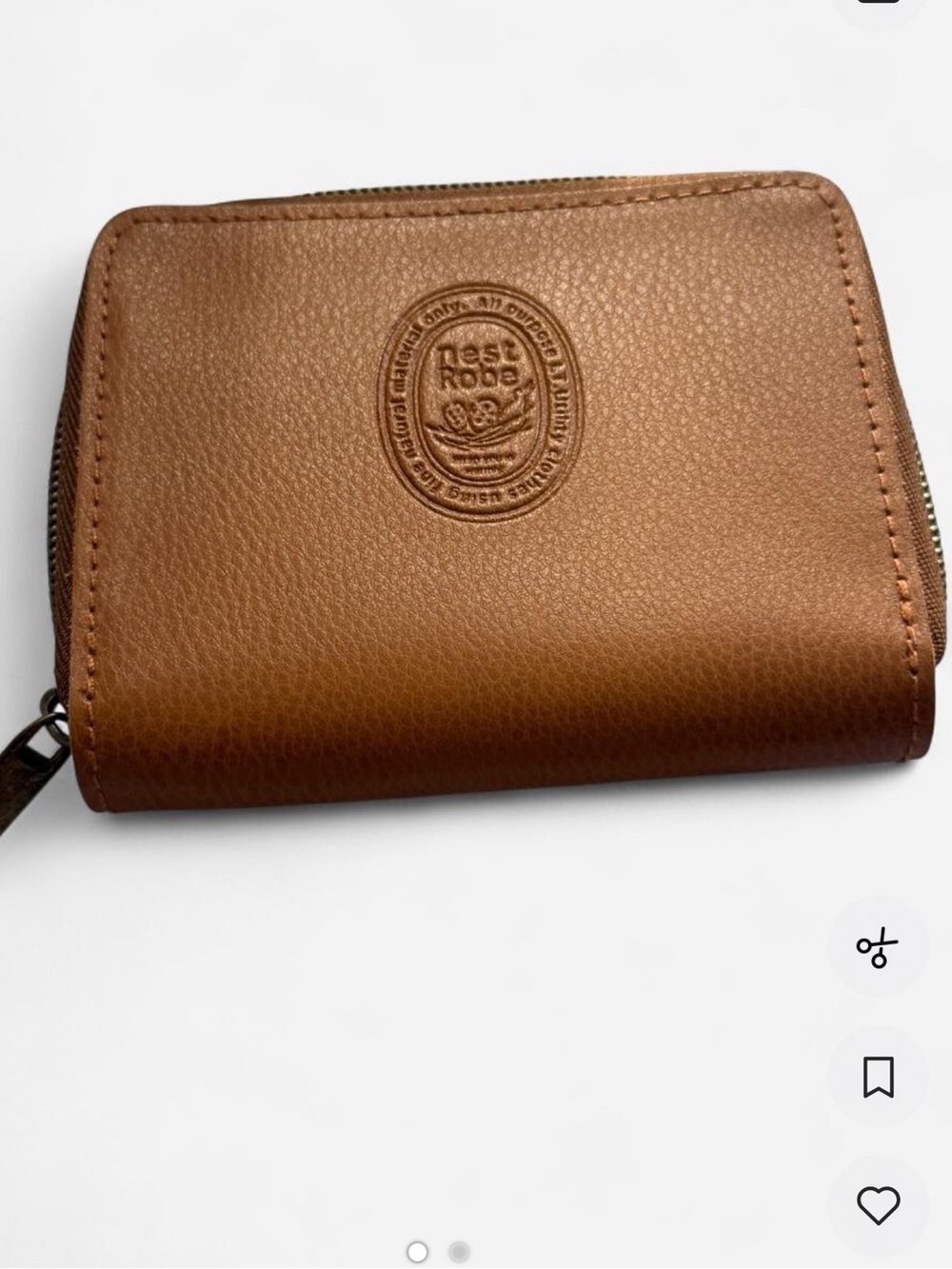 Brown Leather Zip Wallet for Men